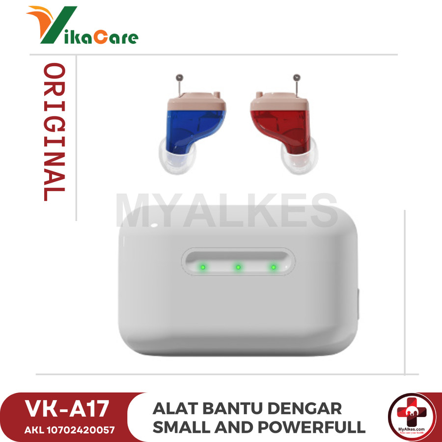 Alat Bantu Dengar Vikacare VK-A17 / Hearing Aid Red Blue