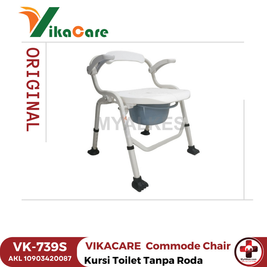 VIKACARE Kursi Toilet / Commode Chair Tanpa Roda - VK-739S