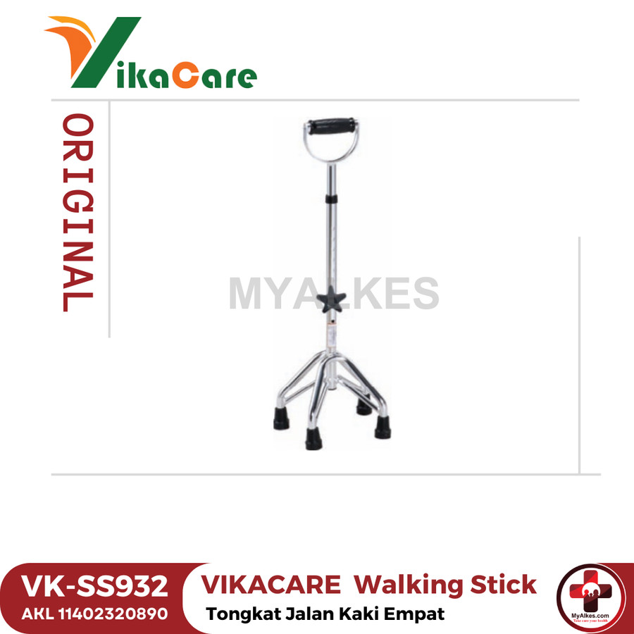 VIKACARE Tongkat Jalan Kaki Empat / Walking Stick - VK-SS932