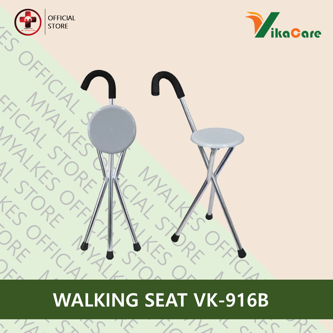 Tongkat Kursi Lipat Lansia / Walking Seat Vikacare VK-916B