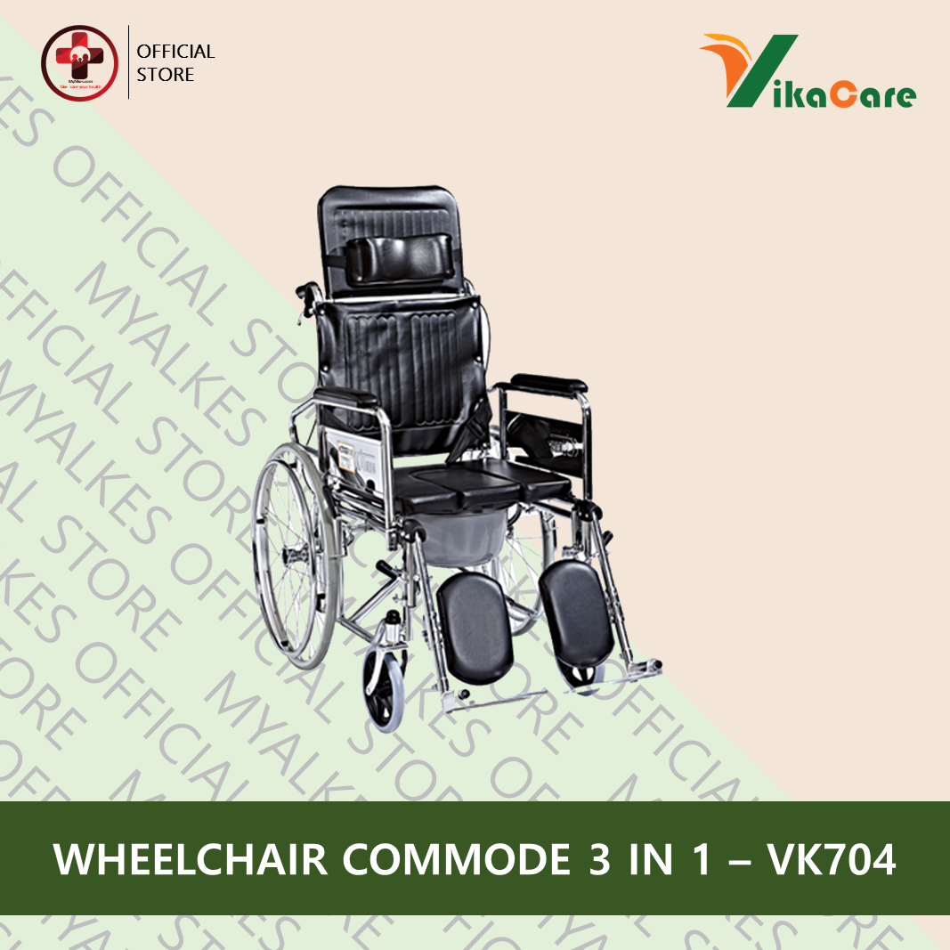 Kursi Roda 3 in 1 - VIKACARE Commode WheelChair 3 in 1 VK-704