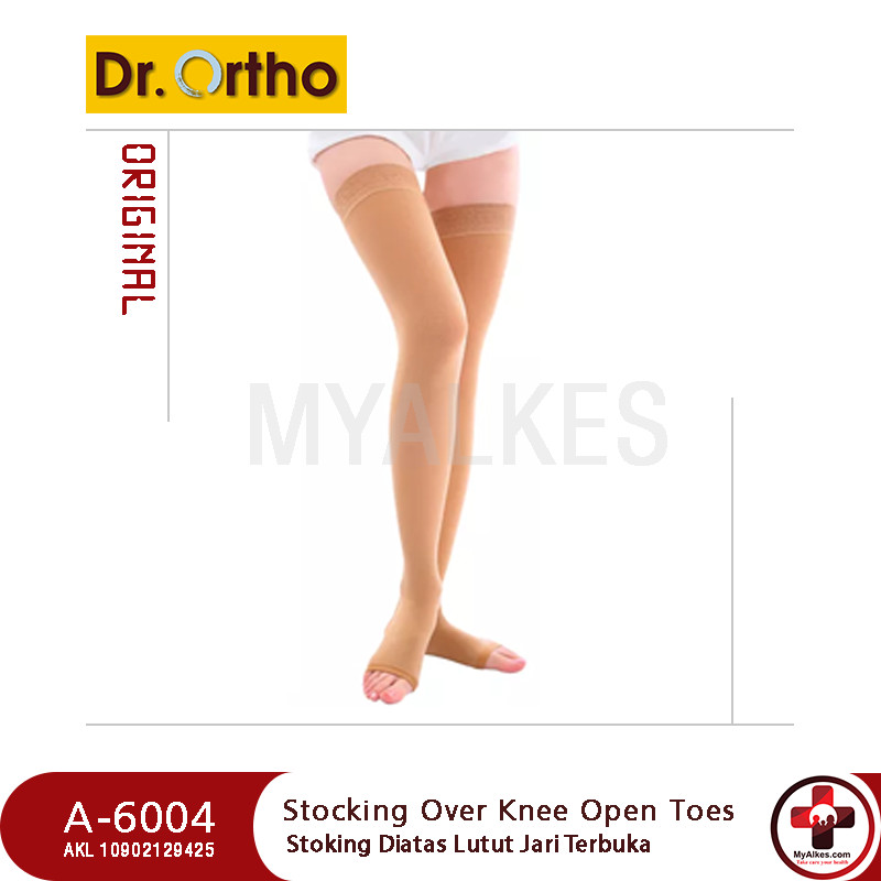 Stoking Kesehatan Dr Ortho A-6004 OVER KNEE STOCKING OPEN TOES