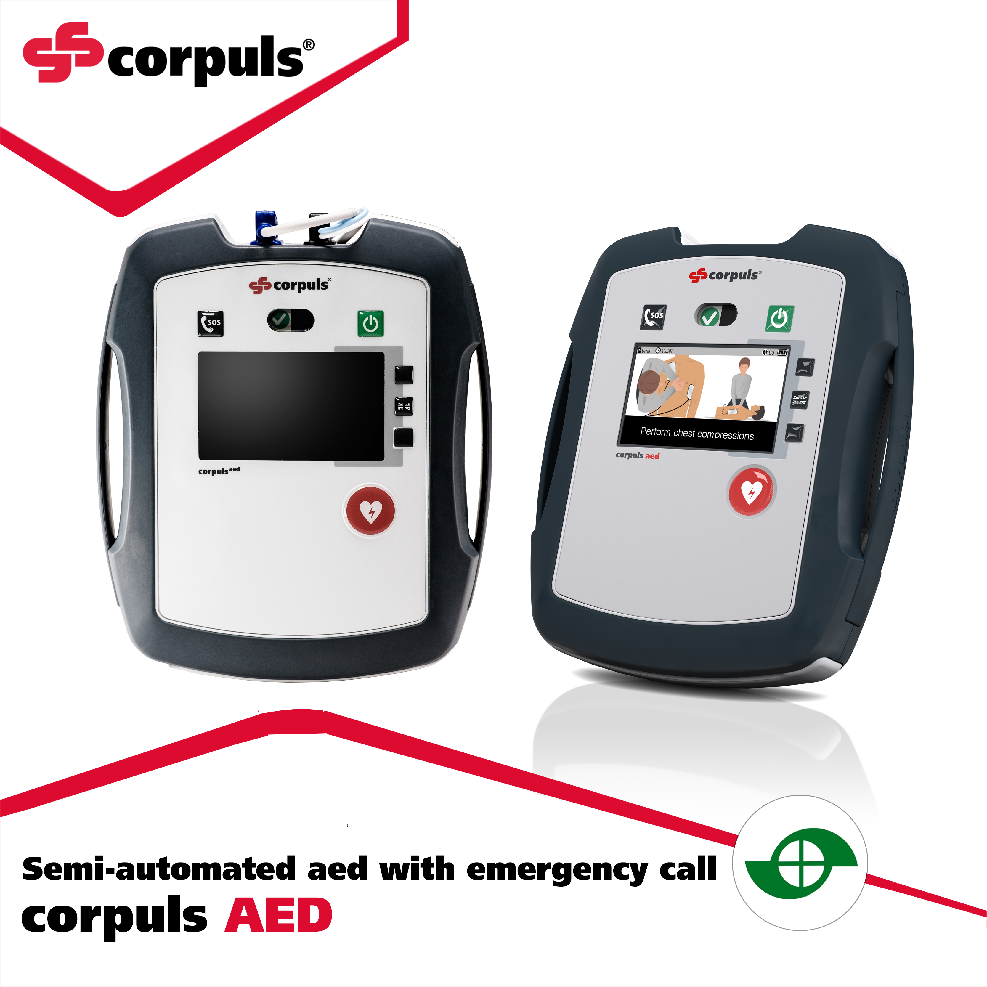 Semi-automated aed with emergency call